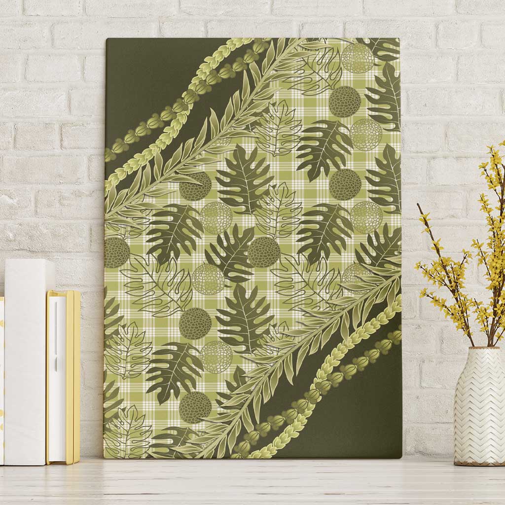 Hawaii Breadfruit Palaka Canvas Wall Art Omaomao Maile Lei LT9 Without Frame Green - Polynesian Pride