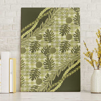 Hawaii Breadfruit Palaka Canvas Wall Art Omaomao Maile Lei LT9 Without Frame Green - Polynesian Pride