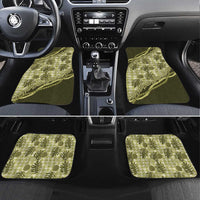 Hawaii Breadfruit Palaka Car Mats Omaomao Maile Lei LT9 Set 4pcs Green - Polynesian Pride