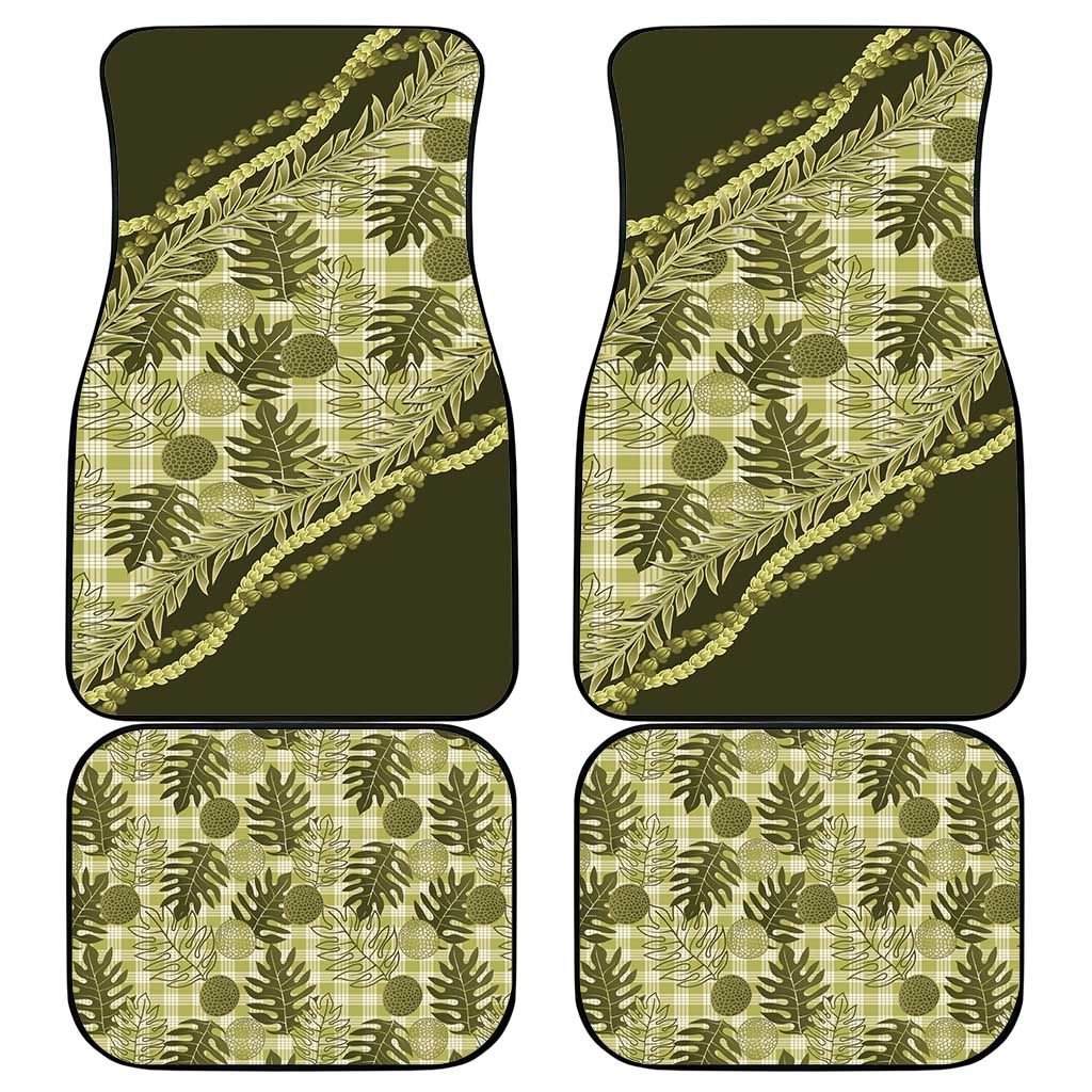 Hawaii Breadfruit Palaka Car Mats Omaomao Maile Lei LT9 - Polynesian Pride