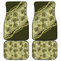 Hawaii Breadfruit Palaka Car Mats Omaomao Maile Lei LT9 - Polynesian Pride