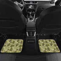 Hawaii Breadfruit Palaka Car Mats Omaomao Maile Lei LT9 Set 2pcs - Back Green - Polynesian Pride