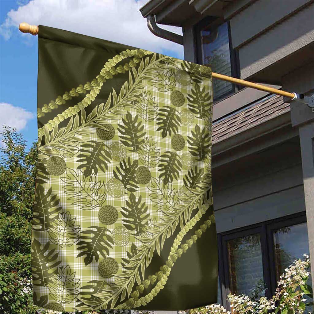 Hawaii Breadfruit Palaka Garden Flag Omaomao Maile Lei LT9 - Polynesian Pride