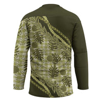 Hawaii Breadfruit Palaka Hockey Jersey Omaomao Maile Lei LT9 - Polynesian Pride