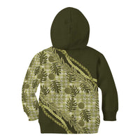 Hawaii Breadfruit Palaka Kid Hoodie Omaomao Maile Lei LT9 - Polynesian Pride