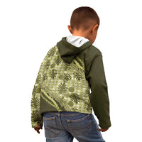 Hawaii Breadfruit Palaka Kid Hoodie Omaomao Maile Lei LT9 - Polynesian Pride