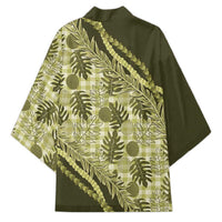 Hawaii Breadfruit Palaka Kimono Omaomao Maile Lei LT9 - Polynesian Pride