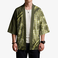 Hawaii Breadfruit Palaka Kimono Omaomao Maile Lei LT9 - Polynesian Pride