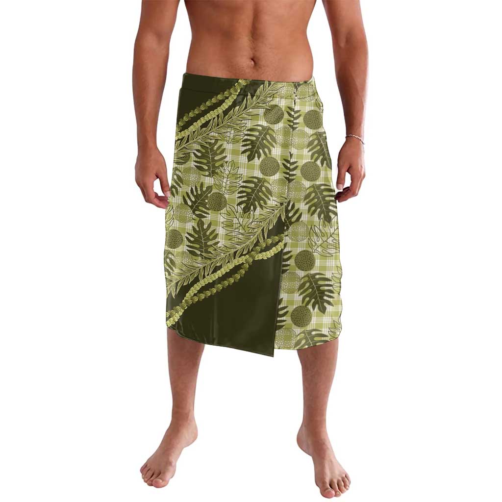 Hawaii Breadfruit Palaka Lavalava Omaomao Maile Lei LT9 Green - Polynesian Pride