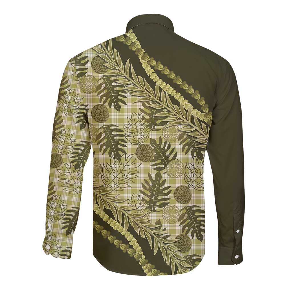 Hawaii Breadfruit Palaka Long Sleeve Button Shirt Omaomao Maile Lei LT9 - Polynesian Pride