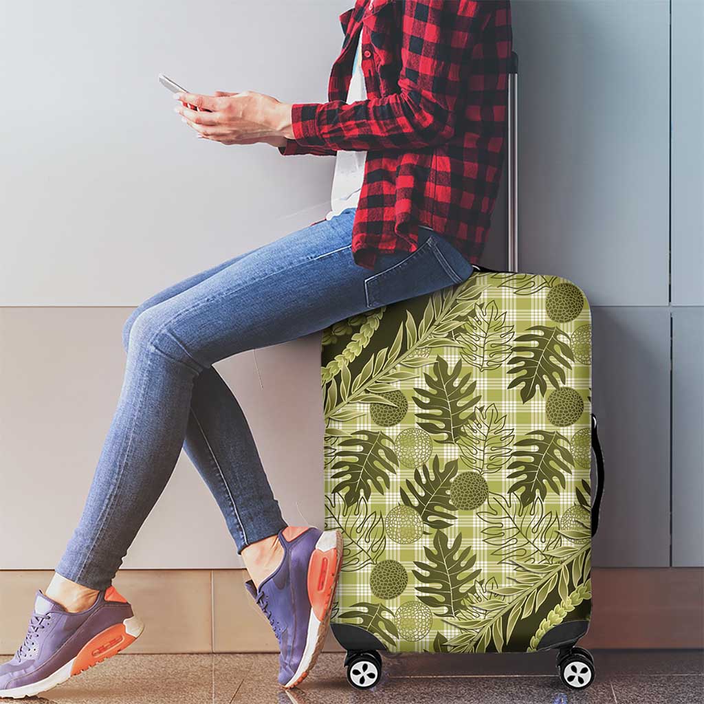 Hawaii Breadfruit Palaka Luggage Cover Omaomao Maile Lei LT9 - Polynesian Pride