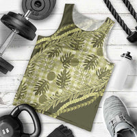 Hawaii Breadfruit Palaka Men Tank Top Omaomao Maile Lei LT9 - Polynesian Pride
