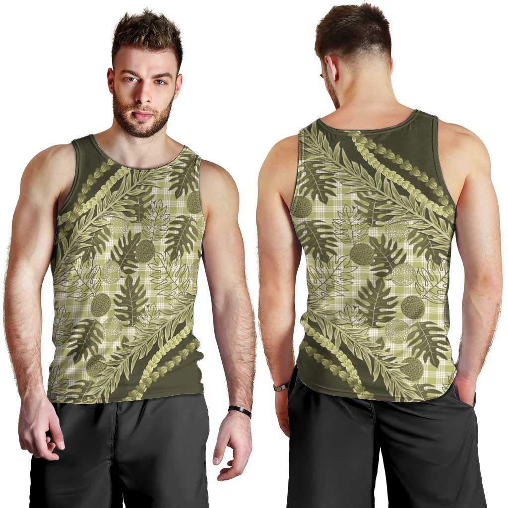 Hawaii Breadfruit Palaka Men Tank Top Omaomao Maile Lei LT9 - Polynesian Pride