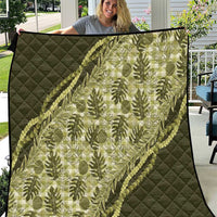 Hawaii Breadfruit Palaka Quilt Omaomao Maile Lei LT9 Green - Polynesian Pride