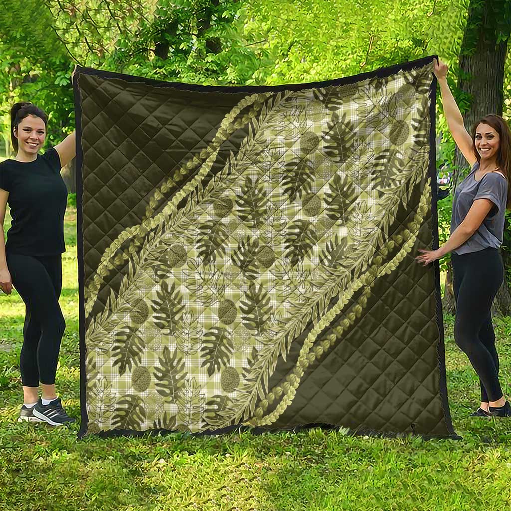 Hawaii Breadfruit Palaka Quilt Omaomao Maile Lei LT9 - Polynesian Pride