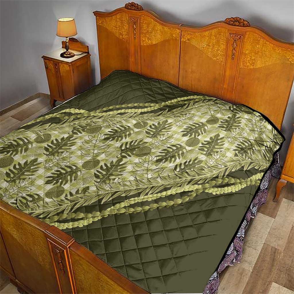 Hawaii Breadfruit Palaka Quilt Omaomao Maile Lei LT9 - Polynesian Pride