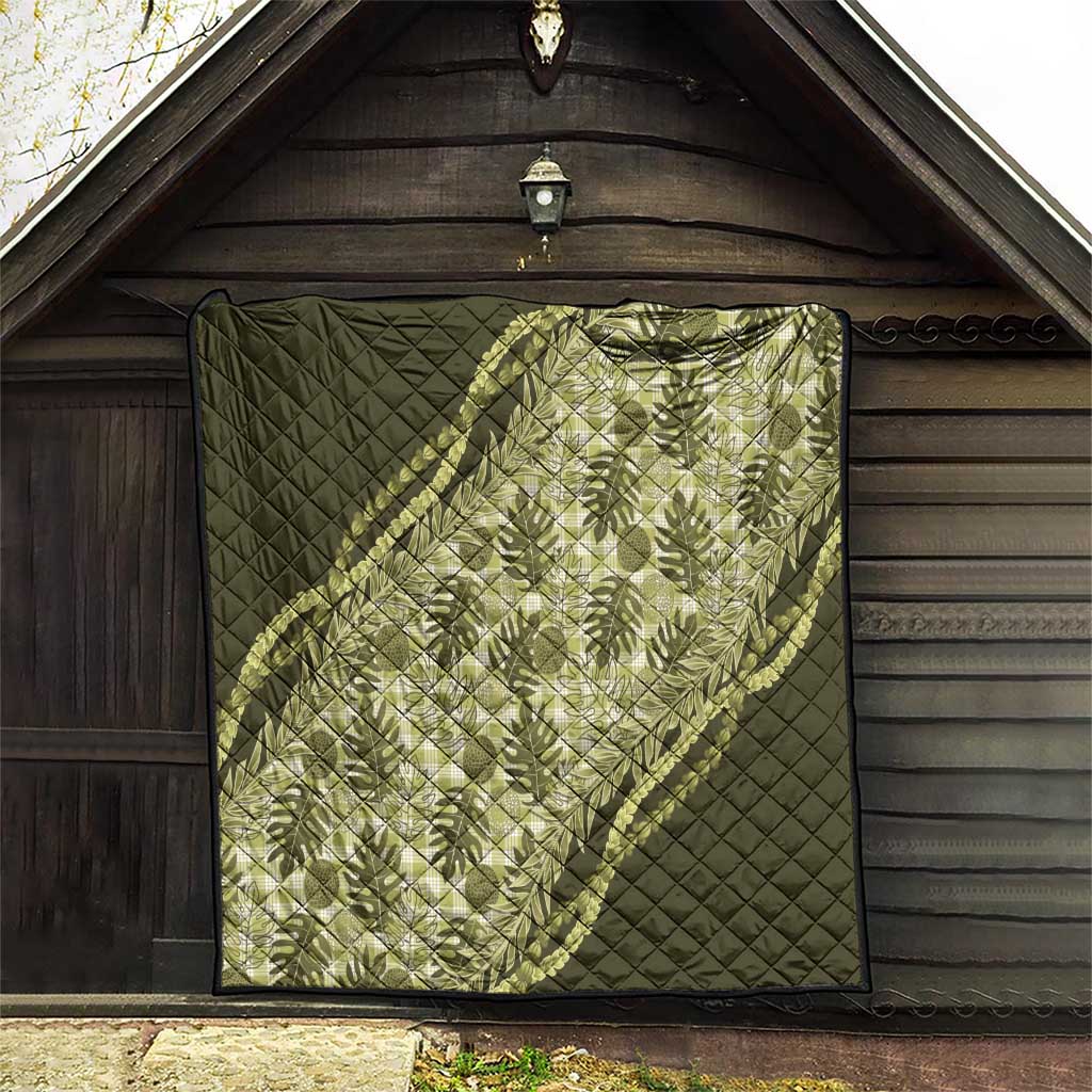 Hawaii Breadfruit Palaka Quilt Omaomao Maile Lei LT9 - Polynesian Pride