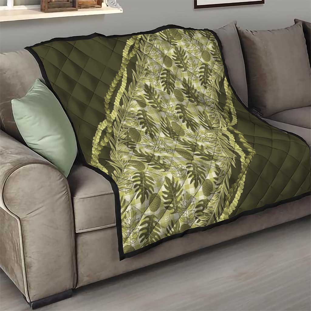Hawaii Breadfruit Palaka Quilt Omaomao Maile Lei LT9 - Polynesian Pride