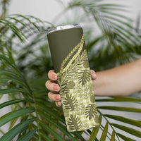 Hawaii Breadfruit Palaka Skinny Tumbler Omaomao Maile Lei LT9 - Polynesian Pride