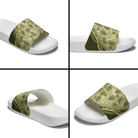 Hawaii Breadfruit Palaka Slide Sandals Omaomao Maile Lei LT9 - Polynesian Pride