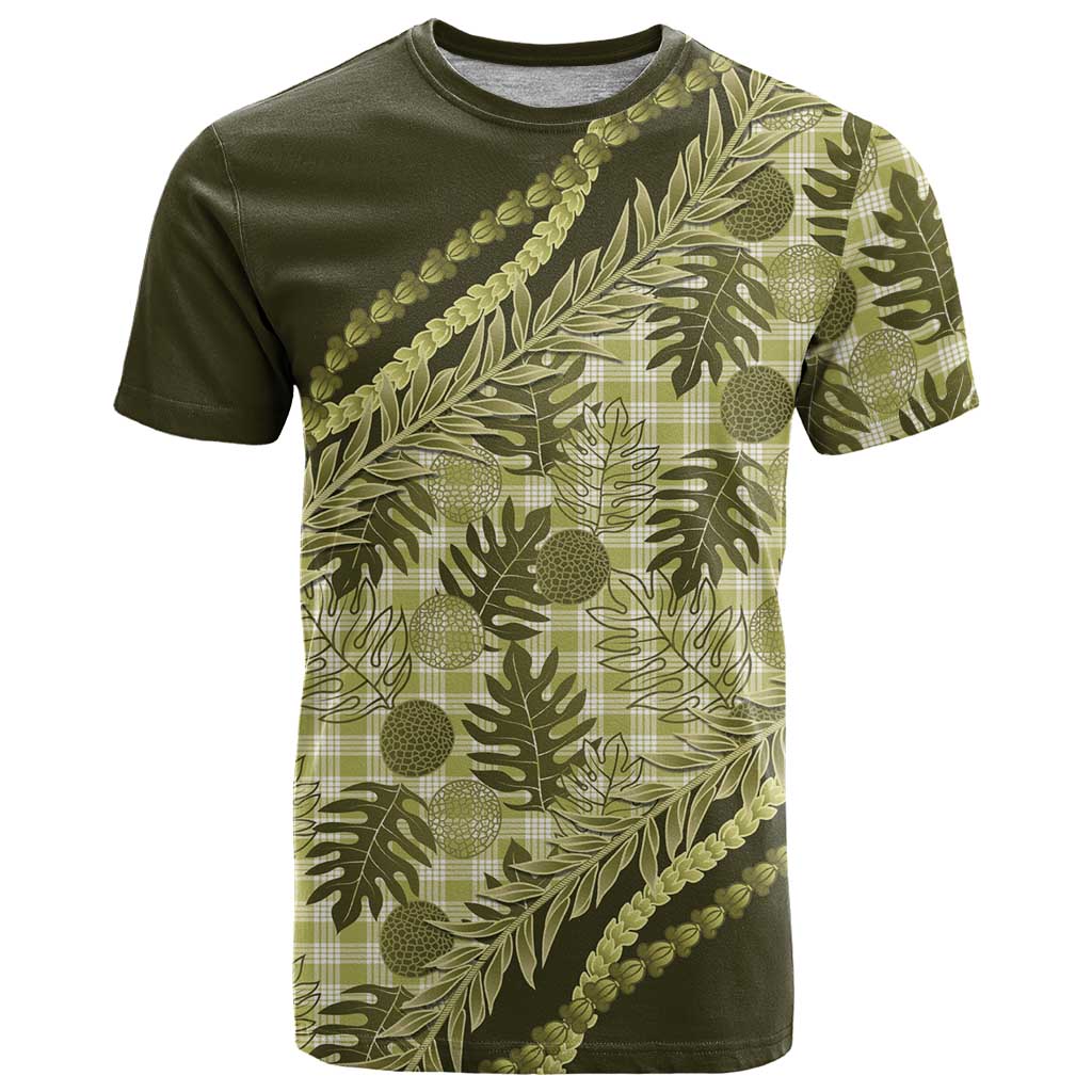 Hawaii Breadfruit Palaka T Shirt Omaomao Maile Lei LT9 Green - Polynesian Pride