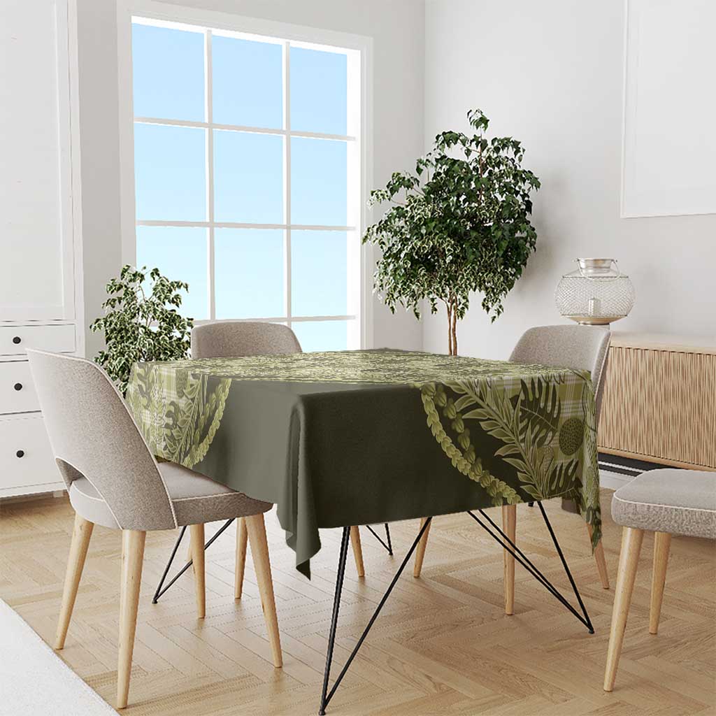 Hawaii Breadfruit Palaka Tablecloth Omaomao Maile Lei LT9 - Polynesian Pride