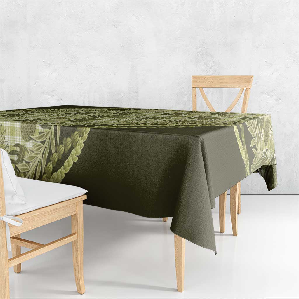 Hawaii Breadfruit Palaka Tablecloth Omaomao Maile Lei LT9 - Polynesian Pride