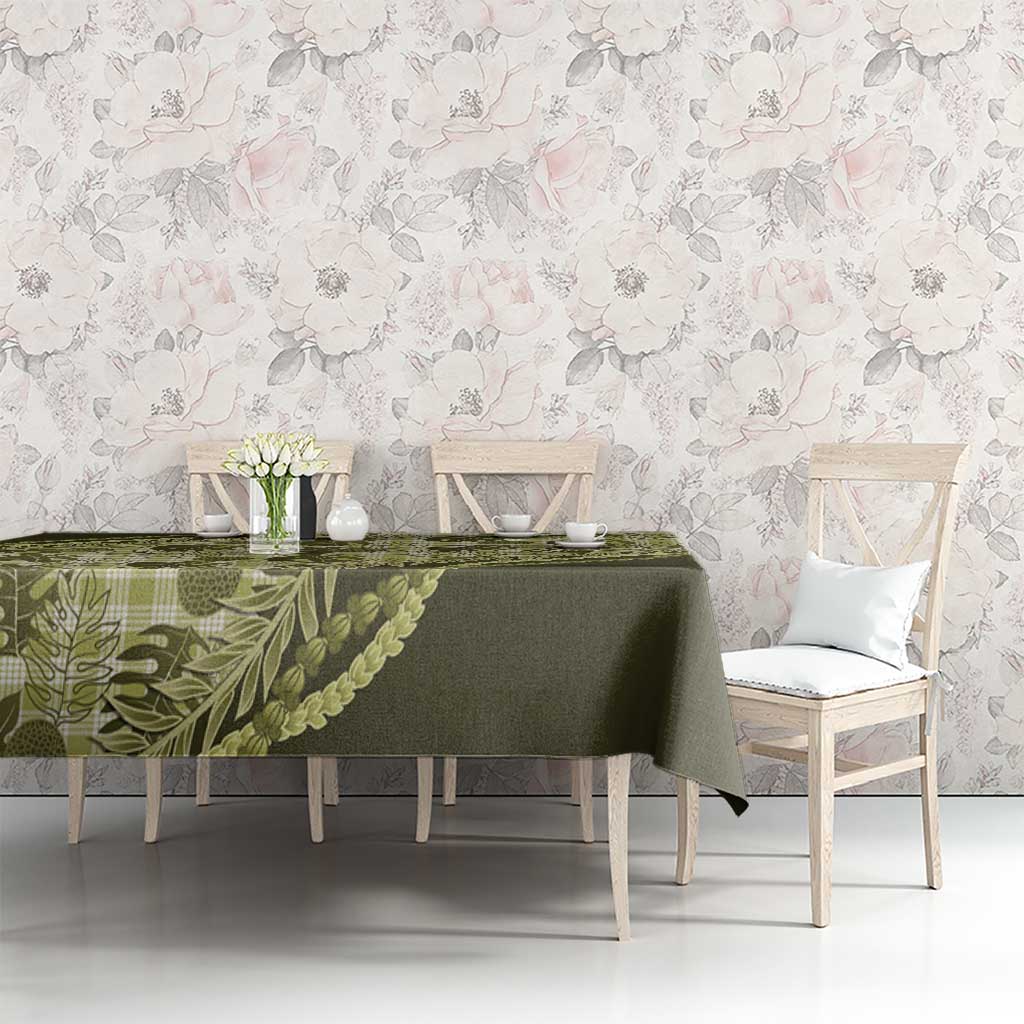 Hawaii Breadfruit Palaka Tablecloth Omaomao Maile Lei LT9 - Polynesian Pride