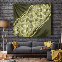 Hawaii Breadfruit Palaka Tapestry Omaomao Maile Lei LT9 Green - Polynesian Pride