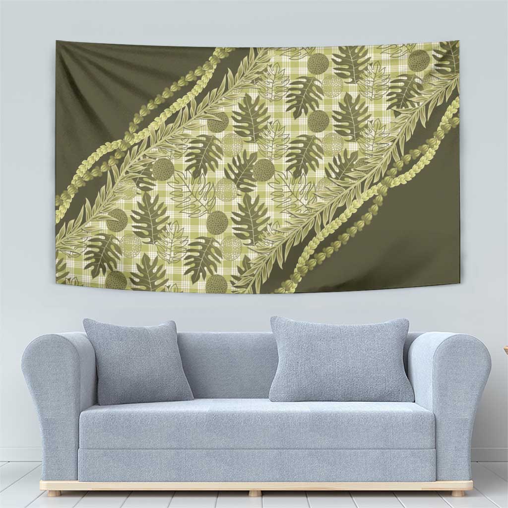 Hawaii Breadfruit Palaka Tapestry Omaomao Maile Lei LT9 - Polynesian Pride