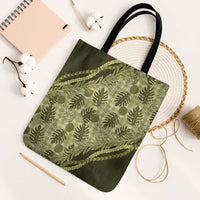 Hawaii Breadfruit Palaka Tote Bag Omaomao Maile Lei LT9 Black Strap One Size Green - Polynesian Pride