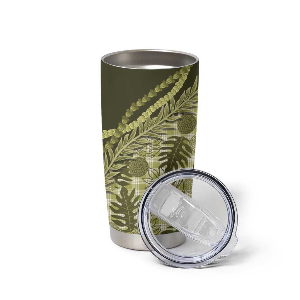 Hawaii Breadfruit Palaka Tumbler Cup Omaomao Maile Lei LT9 - Polynesian Pride