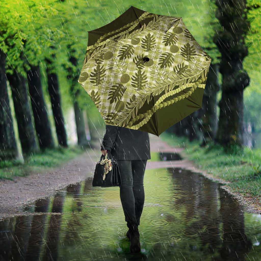 Hawaii Breadfruit Palaka Umbrella Omaomao Maile Lei LT9 - Polynesian Pride