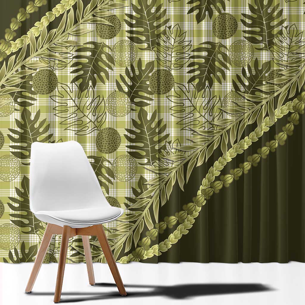 Hawaii Breadfruit Palaka Window Curtain Omaomao Maile Lei LT9 - Polynesian Pride