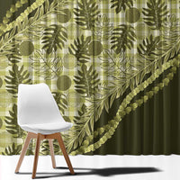 Hawaii Breadfruit Palaka Window Curtain Omaomao Maile Lei LT9 - Polynesian Pride