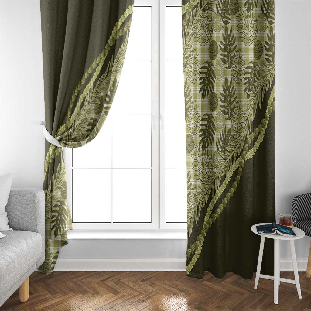 Hawaii Breadfruit Palaka Window Curtain Omaomao Maile Lei LT9 - Polynesian Pride