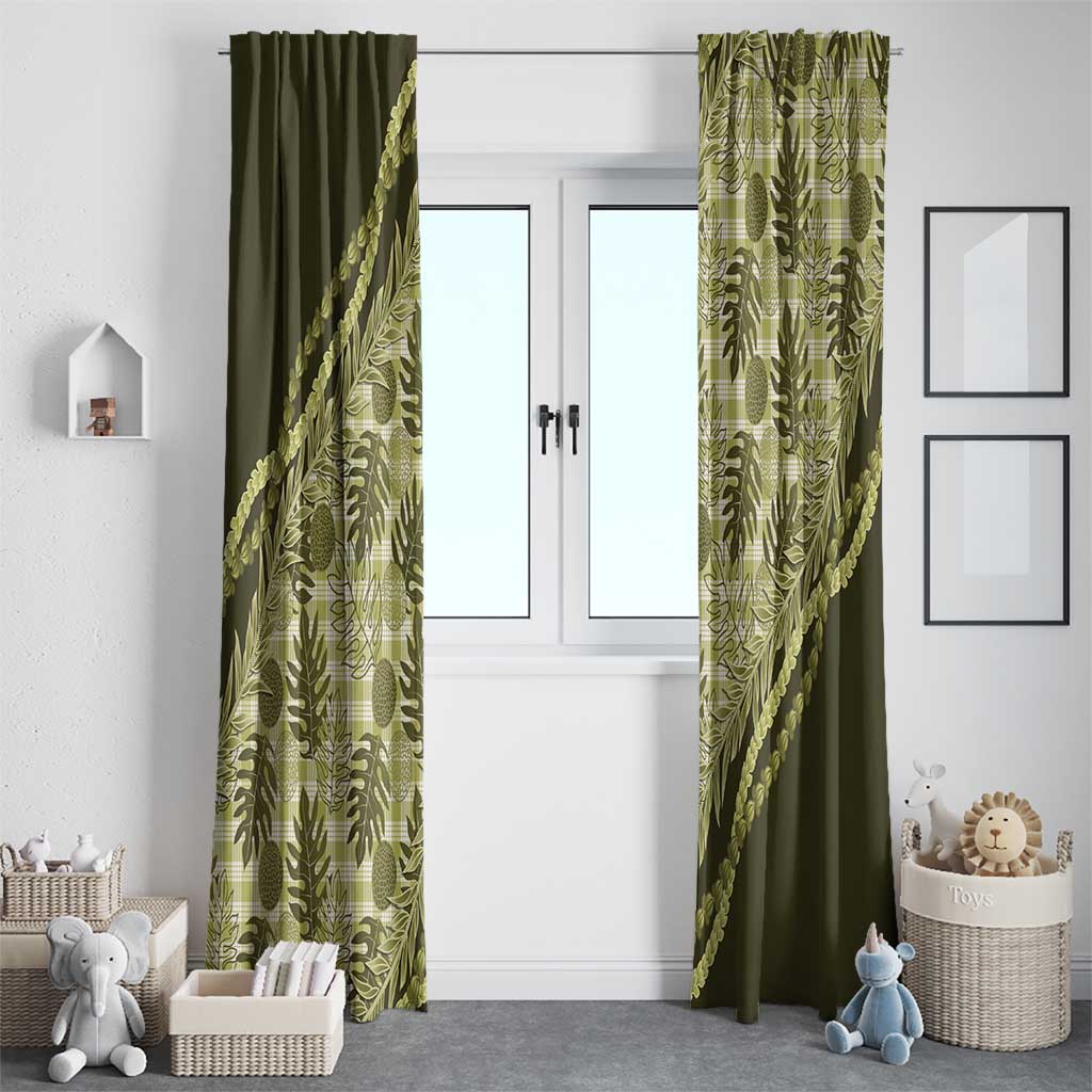 Hawaii Breadfruit Palaka Window Curtain Omaomao Maile Lei LT9 - Polynesian Pride