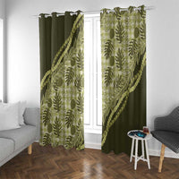 Hawaii Breadfruit Palaka Window Curtain Omaomao Maile Lei LT9 With Grommets Green - Polynesian Pride