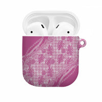 Hawaii Breadfruit Palaka AirPods Case Omaomao Ulaula Maile Lei LT9 Pink - Polynesian Pride