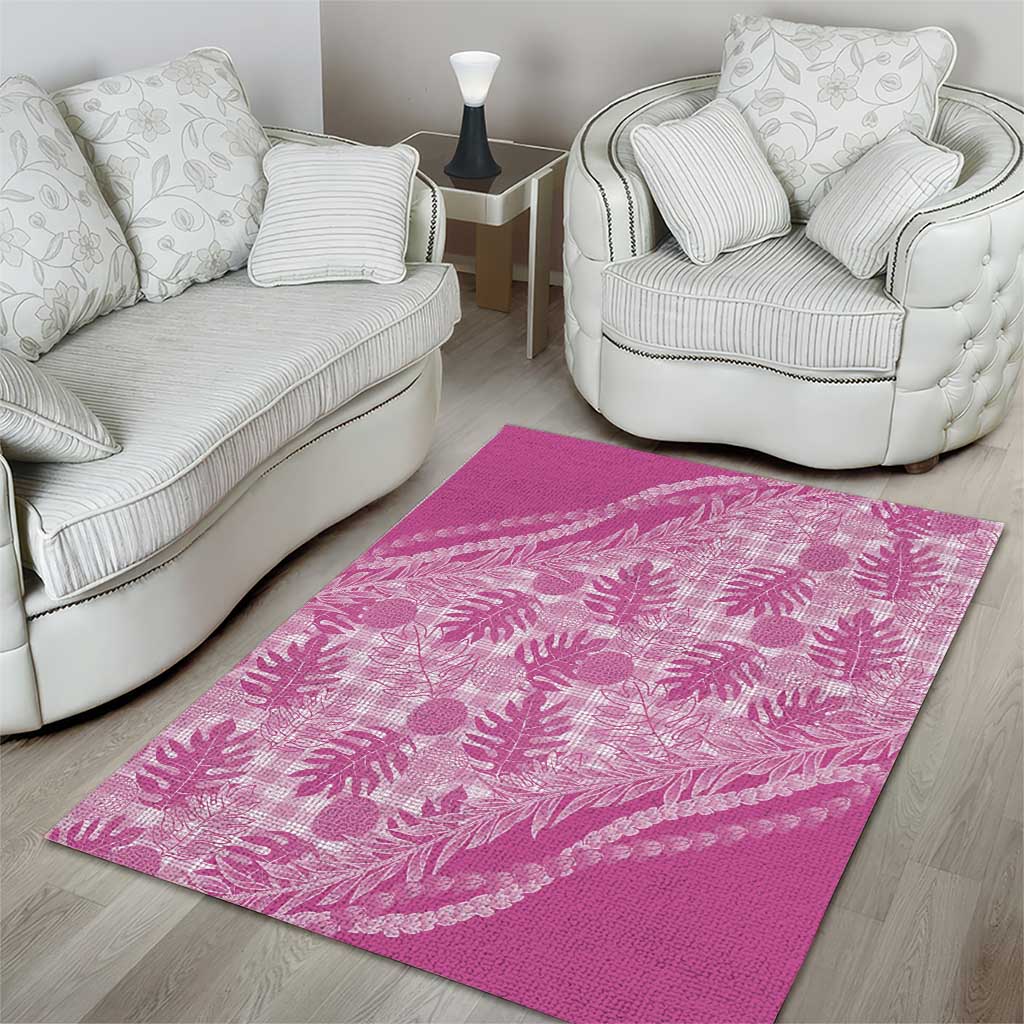 Hawaii Breadfruit Palaka Area Rug Omaomao Ulaula Maile Lei LT9 - Polynesian Pride