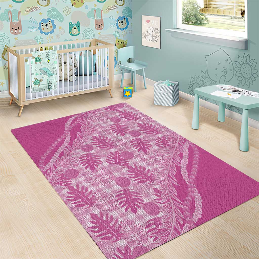 Hawaii Breadfruit Palaka Area Rug Omaomao Ulaula Maile Lei LT9 - Polynesian Pride
