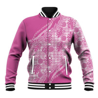 Hawaii Breadfruit Palaka Baseball Jacket Omaomao Ulaula Maile Lei LT9 Unisex Pink - Polynesian Pride