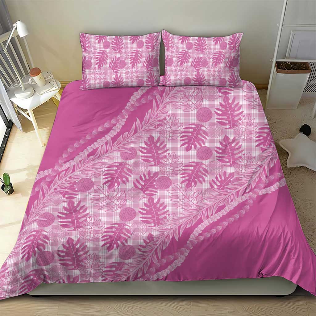 Hawaii Breadfruit Palaka Bedding Set Omaomao Ulaula Maile Lei LT9 - Polynesian Pride