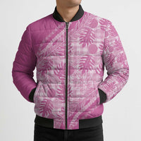 Hawaii Breadfruit Palaka Bomber Puffer Jacket Omaomao Ulaula Maile Lei LT9 - Polynesian Pride