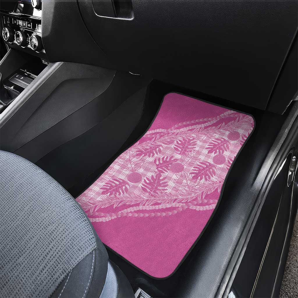 Hawaii Breadfruit Palaka Car Mats Omaomao Ulaula Maile Lei LT9 - Polynesian Pride