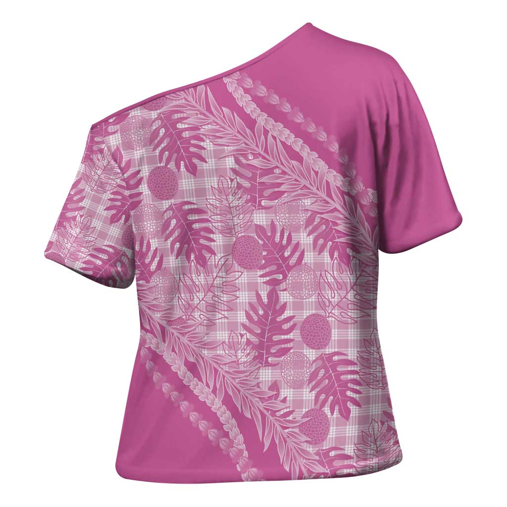 Hawaii Breadfruit Palaka Cross Shoulder Shirt Omaomao Ulaula Maile Lei LT9 - Polynesian Pride