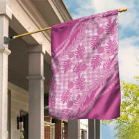 Hawaii Breadfruit Palaka Garden Flag Omaomao Ulaula Maile Lei LT9 House Flag Pink - Polynesian Pride