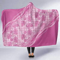 Hawaii Breadfruit Palaka Hooded Blanket Omaomao Ulaula Maile Lei LT9 One Size Pink - Polynesian Pride