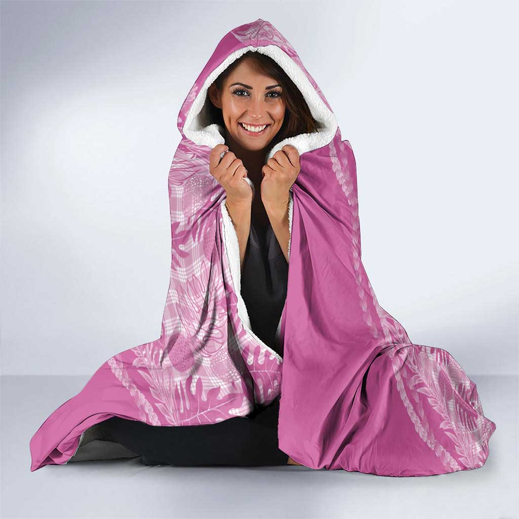 Hawaii Breadfruit Palaka Hooded Blanket Omaomao Ulaula Maile Lei LT9 - Polynesian Pride