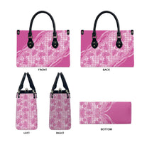 Hawaii Breadfruit Palaka Leather Bag Omaomao Ulaula Maile Lei LT9 - Polynesian Pride